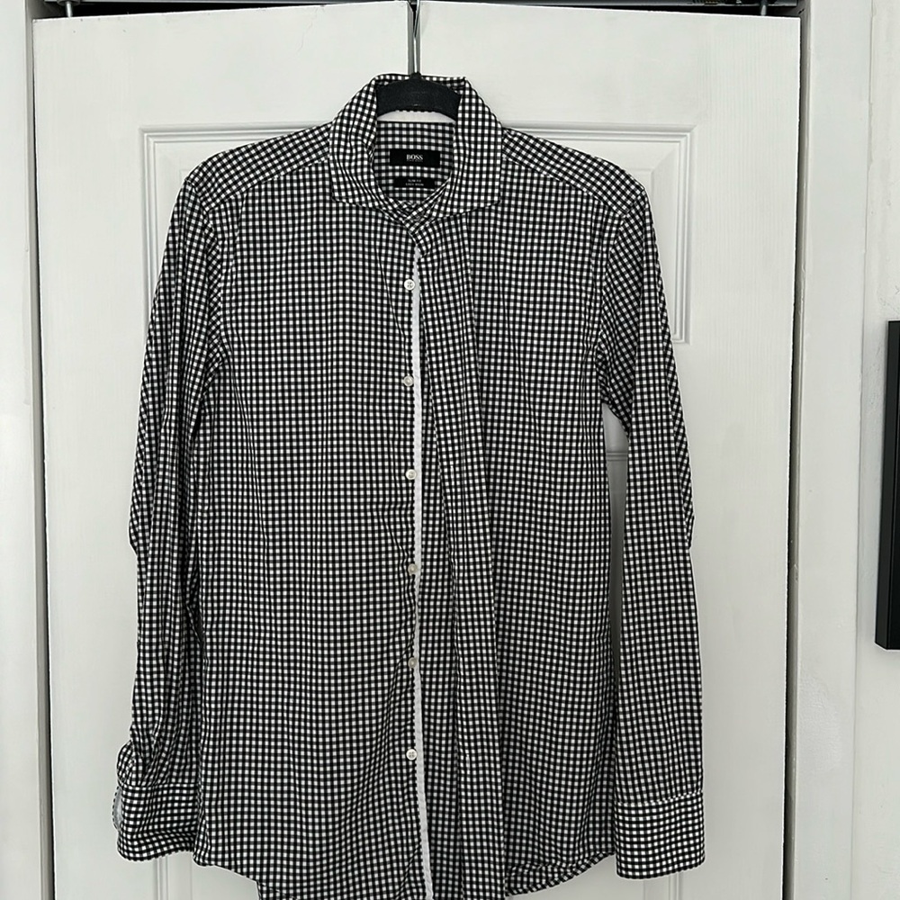 Hugo Boss. Checkered Shirt. Size US 16